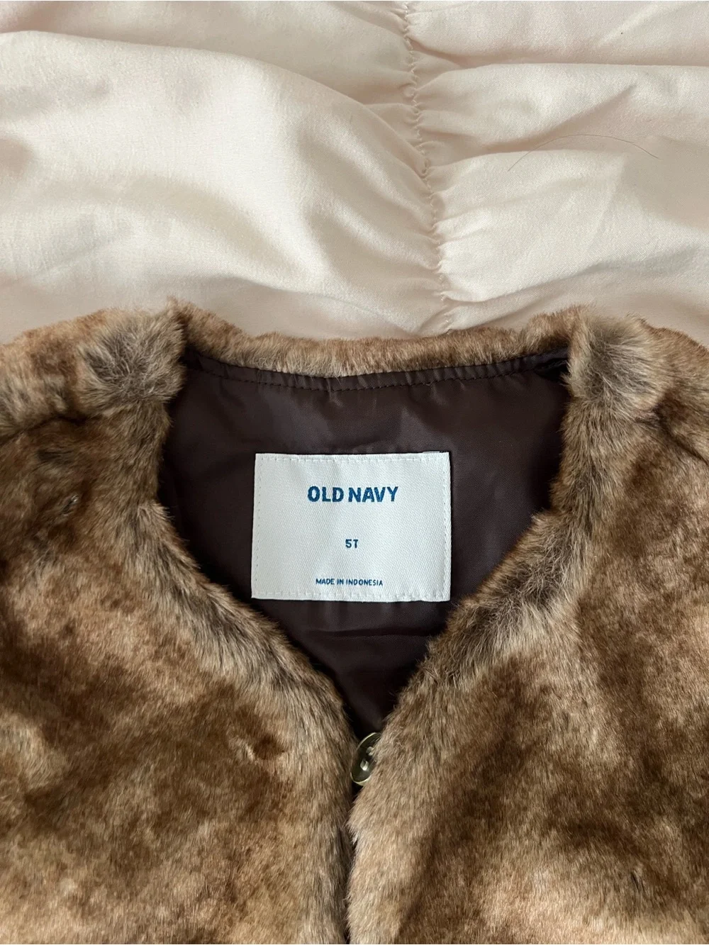 Old Navy Faux Fur Vest in Warm Brown
